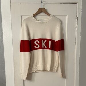 White and Red Ski Sweater by Ellsworth + Ivey